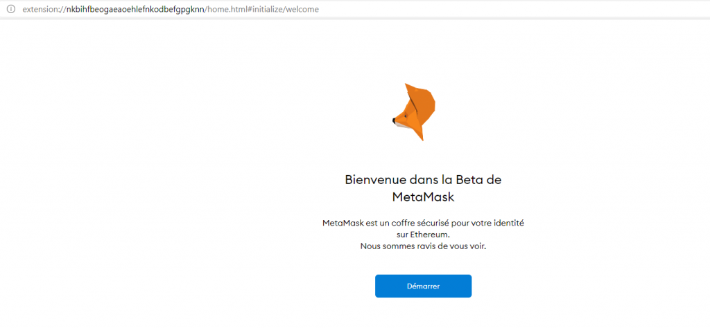 Installation extension Metamask